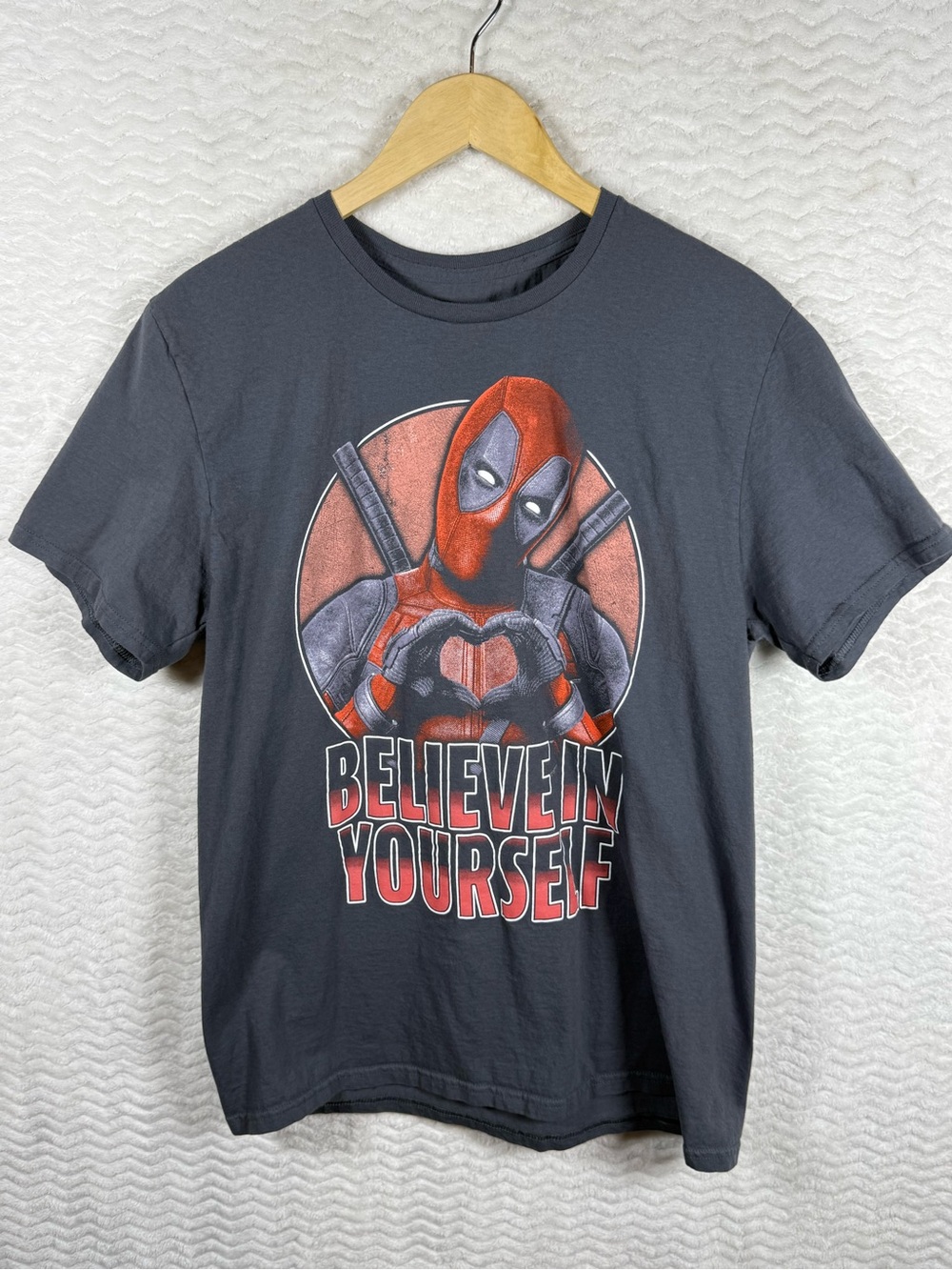 Marvel Graphic Tee - Dark Gray with Red and White
